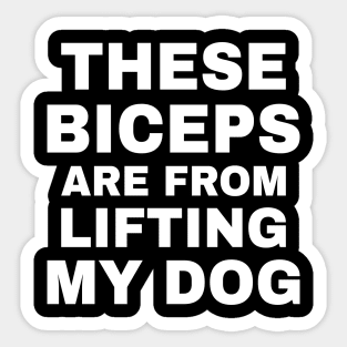 These Biceps Are From Lifting My Dog Sticker